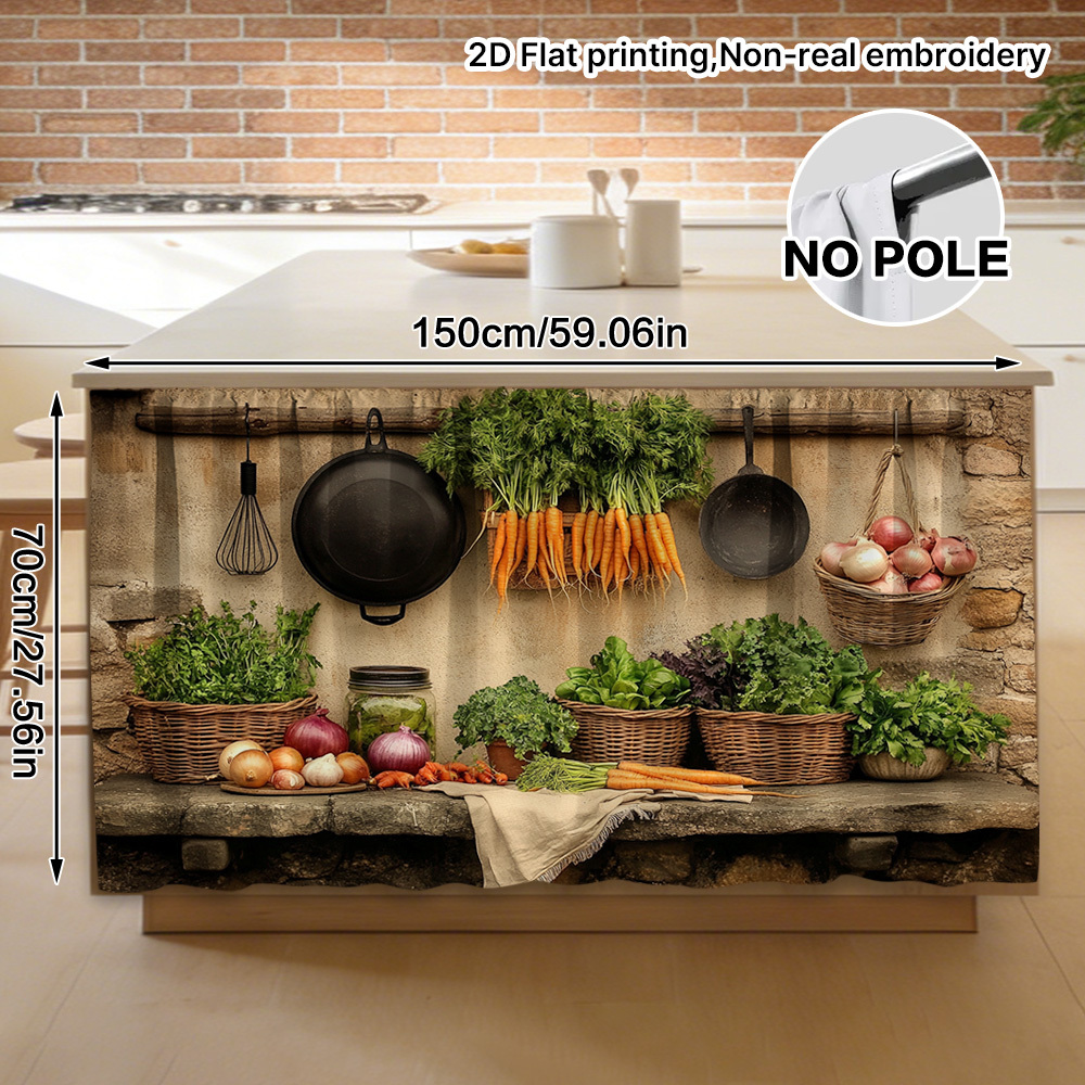 TEMU Cortina de gabinete 2D, 1 pieza - de de cocina, estructura colgante portátil, montaje sencillo, lavable, material , duradero, almacenamiento