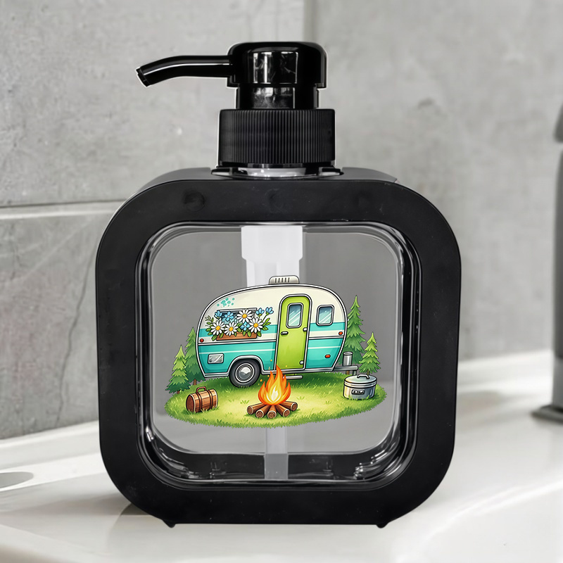 TEMU 1pc Manual Pump Dispenser Bottle With Refillable Pump Top & Embedded Suitable For Soap, Lotion, Hand Sanitizer - Sturdy Plastic Reusable