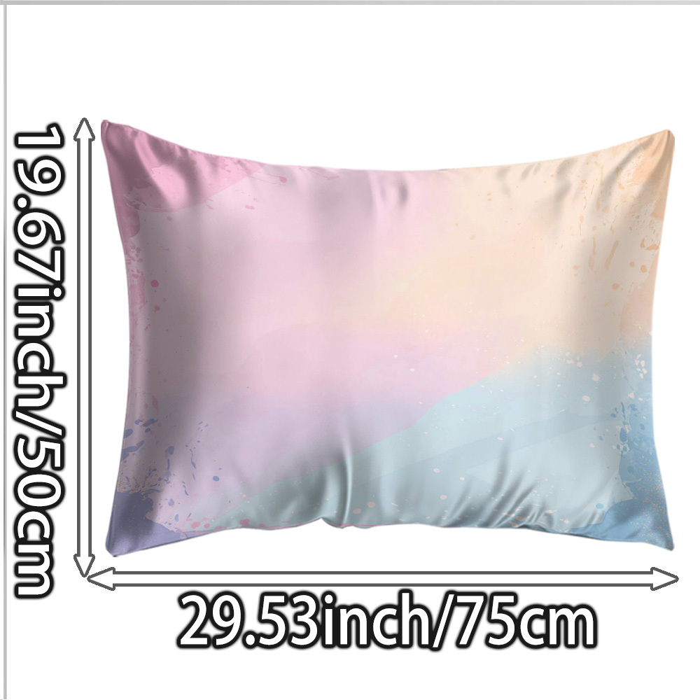 TEMU 1pc-soft - Watercolor - Style Blend With Gradients Double Sided Printed Silk Pillowcase/home Decoration/pillow Cover/silk/ice