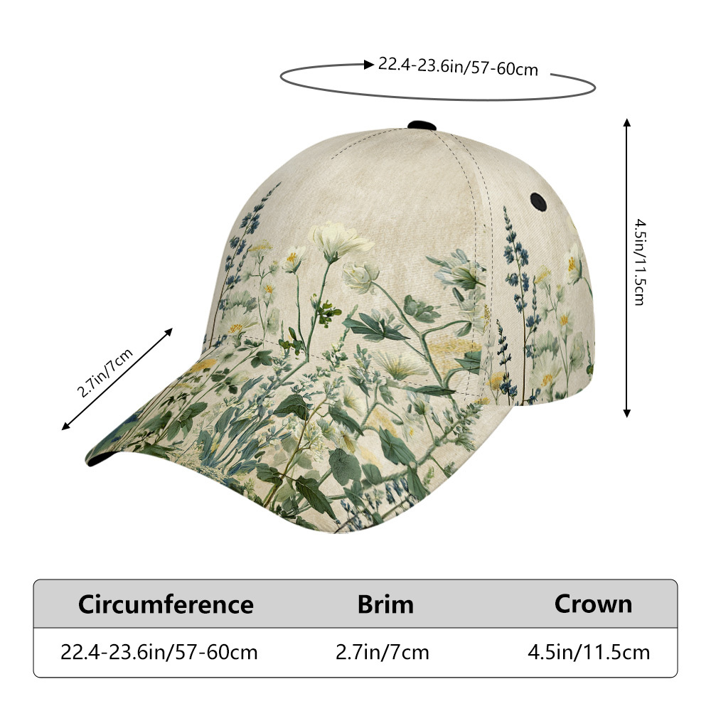 TEMU 1pc 2d Flat Printing Vintage Hip-hop Baseball Cap, Adjustable, Sun, Breathable Casual Hat, Fashion Accessory For Travel, Beach Party, Leisure