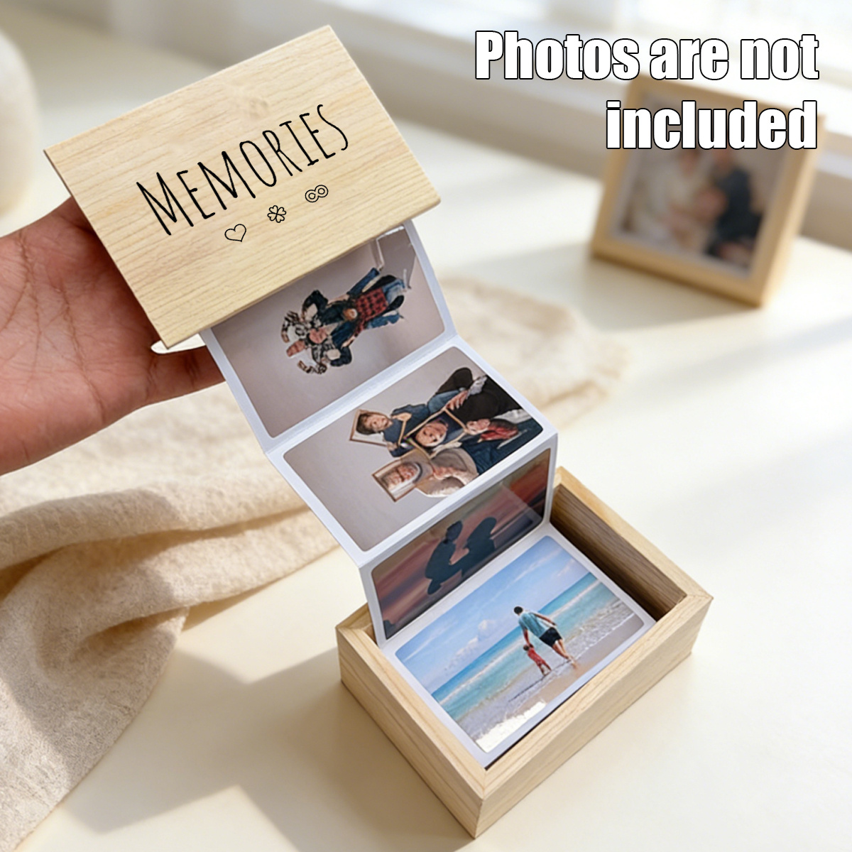1pc pull photo album box wooden photo keepsake - Temu Oman