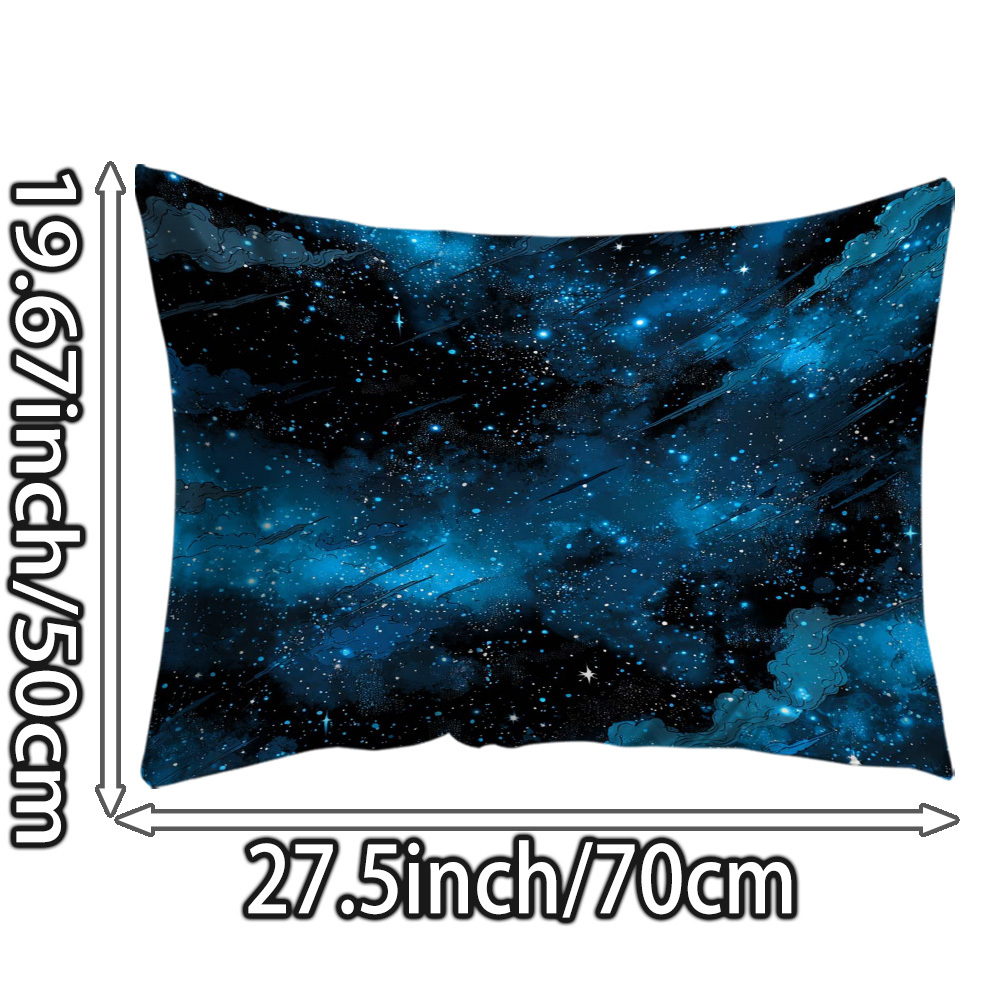 TEMU 1pc-a Celestial Pattern Of Stars And In Deep - Double Sided Printed Silk Pillowcase/home Decoration/pillow Cover/ Silk/ice