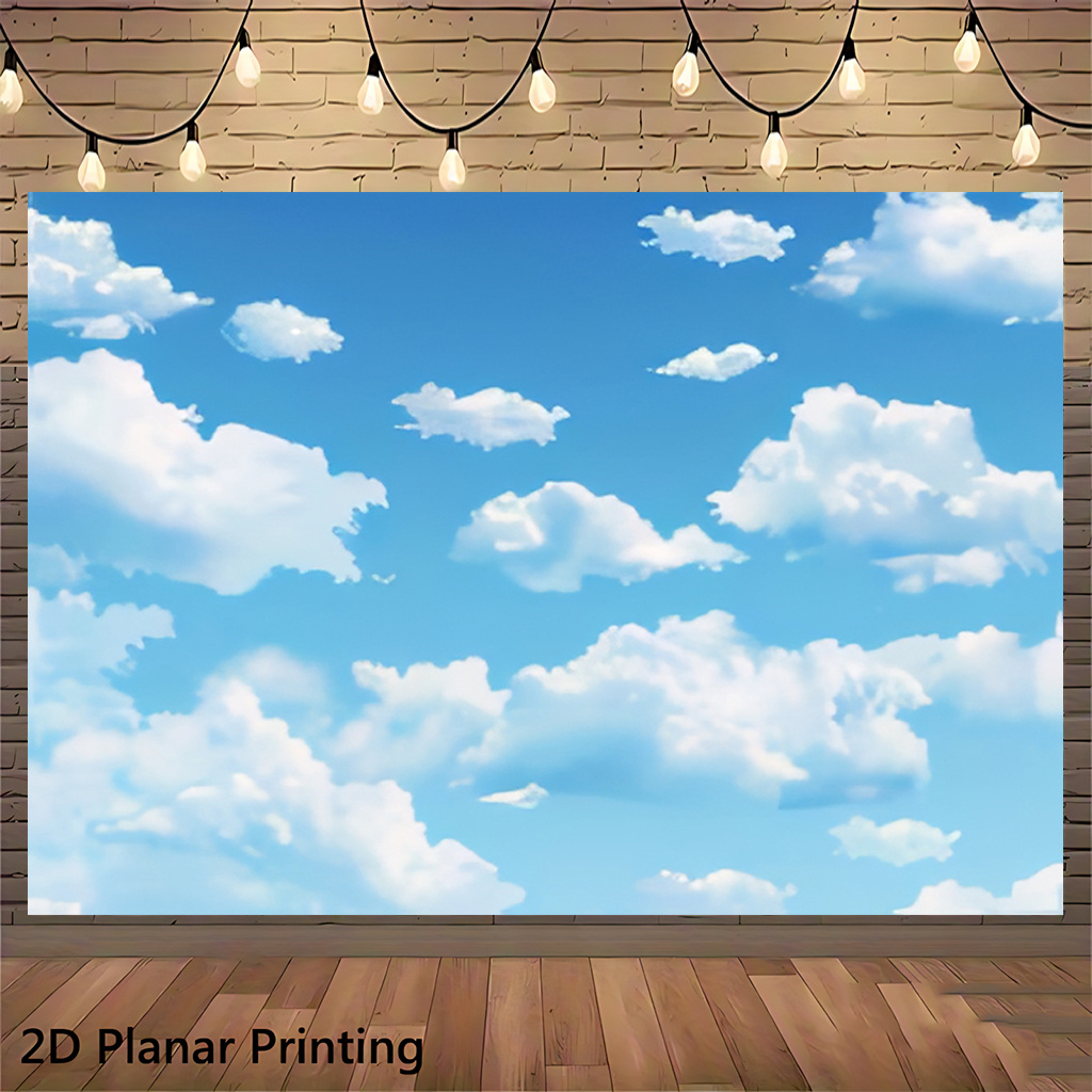 TEMU 2d Flat, 2d Flat - 2d Flat, 2d Flat - 2d Flat Banner 1pc, Clear , Polyester Fiber Party Backdrop, Suitable For Multiple Occasions, Living Room