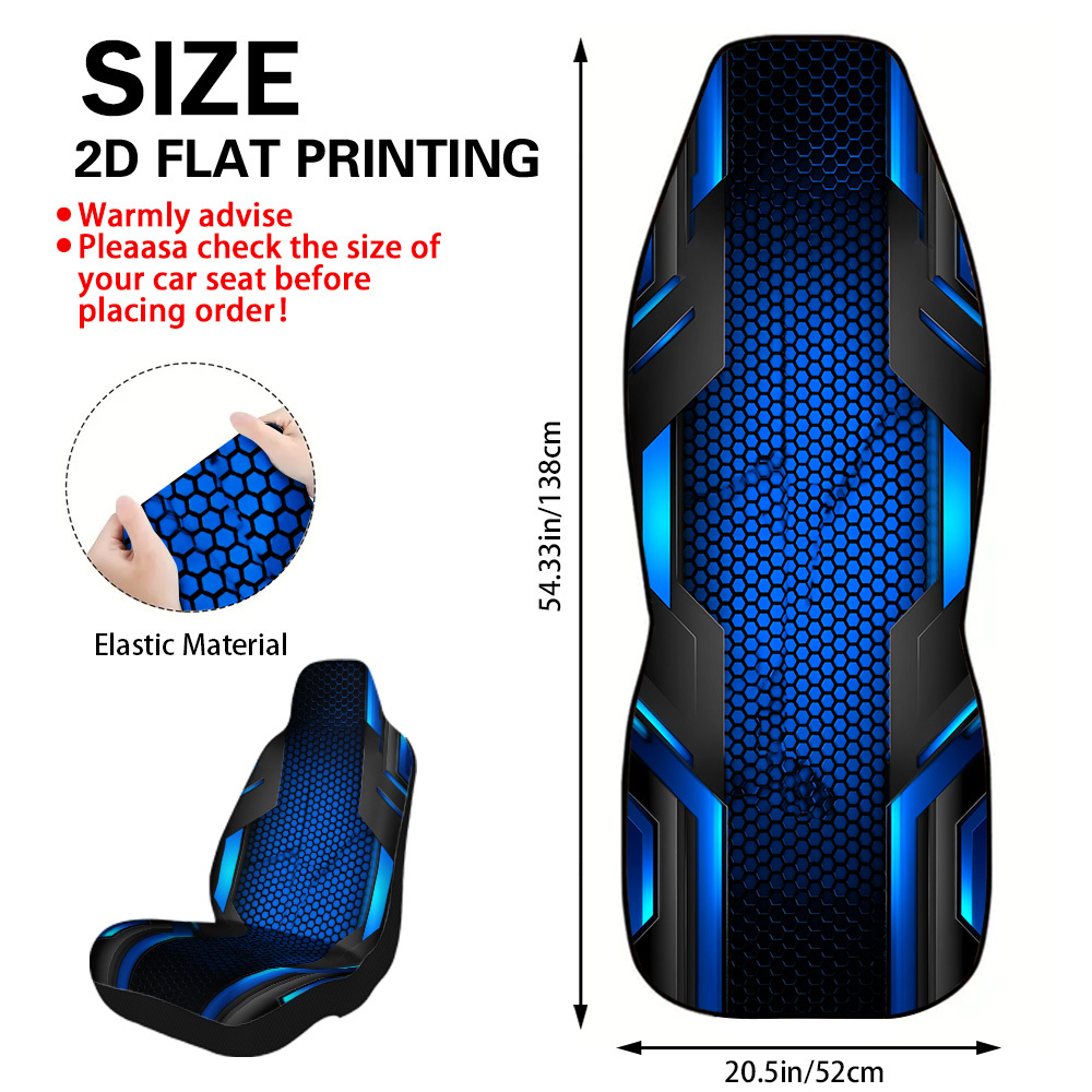 TEMU Set coprisedili per auto con design geometrico moderno blu �� Decorazione d'interni automobilistica accattivante con audace e raffinata per , SUV