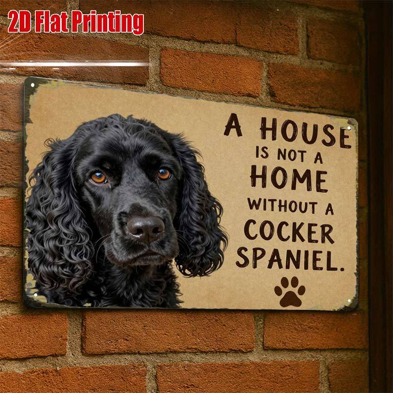 TEMU 2d Flat - 2d Flat1pc, Spaniel Home Decor Sign Creative Tin Sign -8x12 Wall Art Gift For Decor|iron Construction, Metal Wall Art Decor