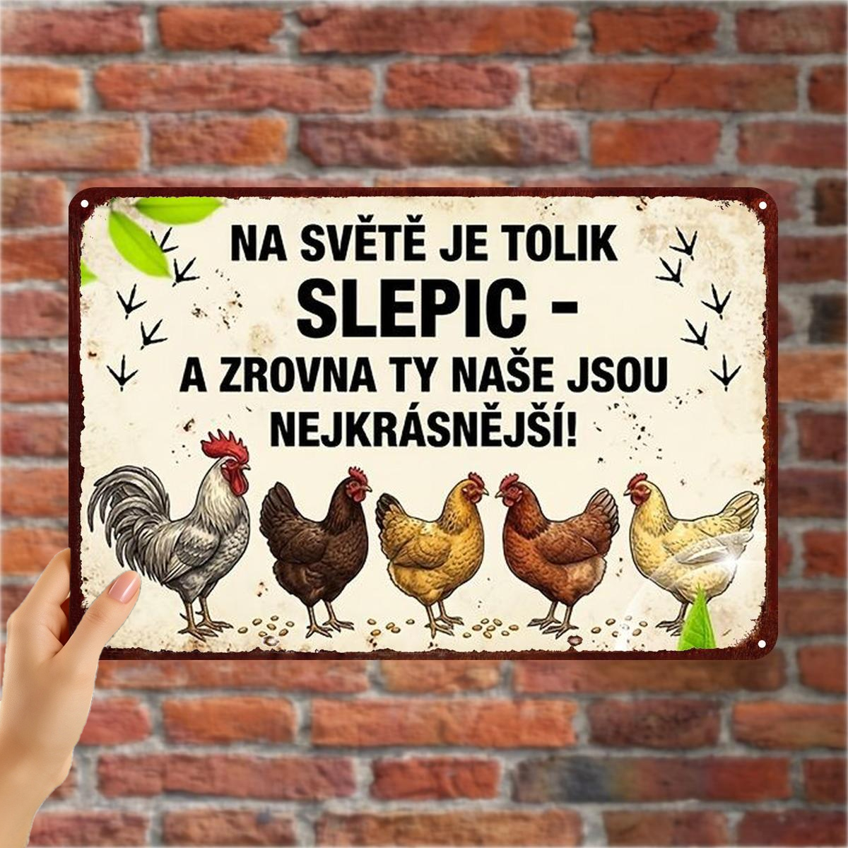 TEMU 2d Flat 1pc, "chicken Metal Art Sign - ' Are So Many In The World, But Are The !' Rustic Farmhouse Decor" 8×12 Inch