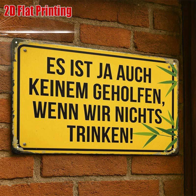 2d Flat, 2d Flat1pcs,funny German Quote Metal Signcreative Tin Sign -8x12 Wall Art Gift For Decor|iron Construction, Metal Wall Art Decor, 2d Flat