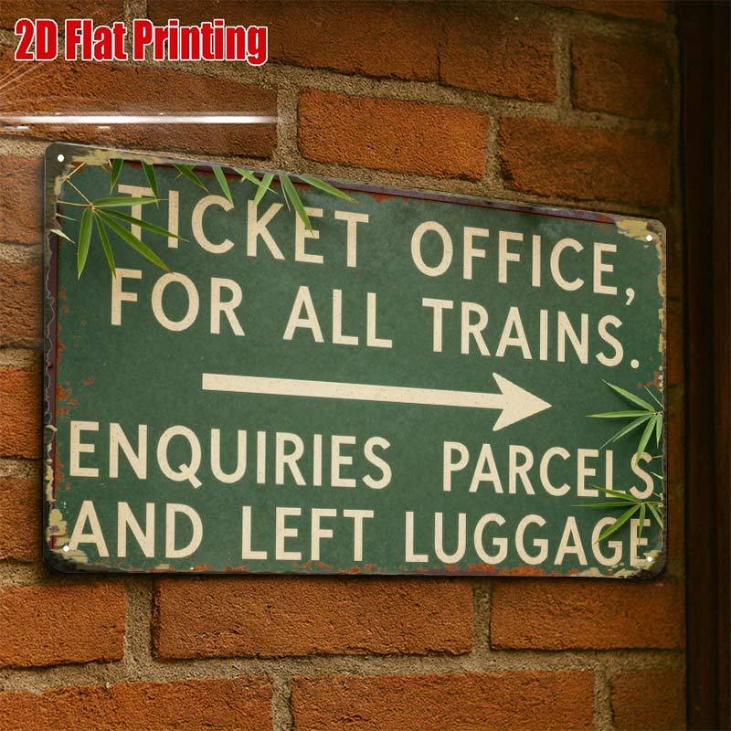 TEMU 2d Flat, 2d Flat1pcs,vintage Railway Sign Metal Wall Tin Sign -8x12 Wall Art Gift For Decor|iron Construction, Metal Wall Art Decor, 2d Flat