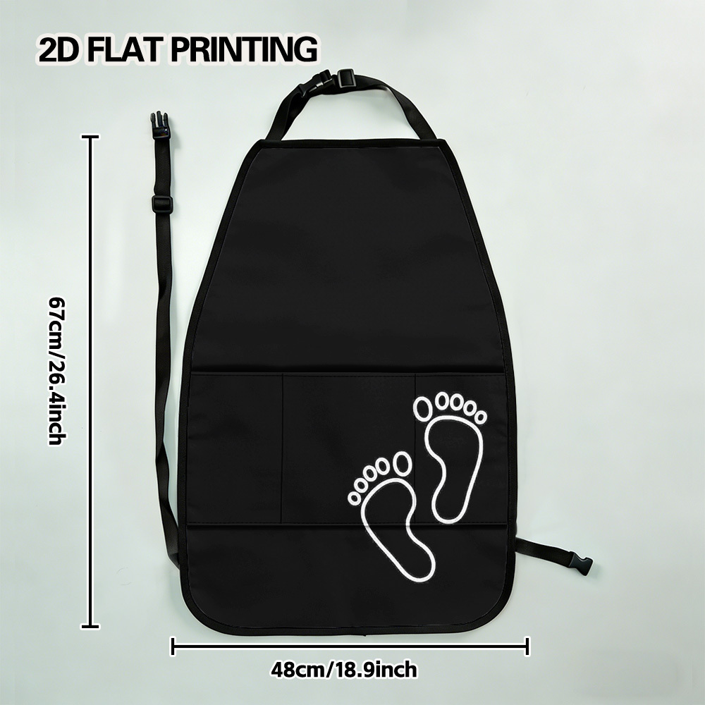 TEMU 2d Flat Printing, 2pcs Car Back Seat Organizer, , Durable And Washable, Baby Footprints Icon Printed, Fits Suv, Sedan, Cars, Handy For Rear