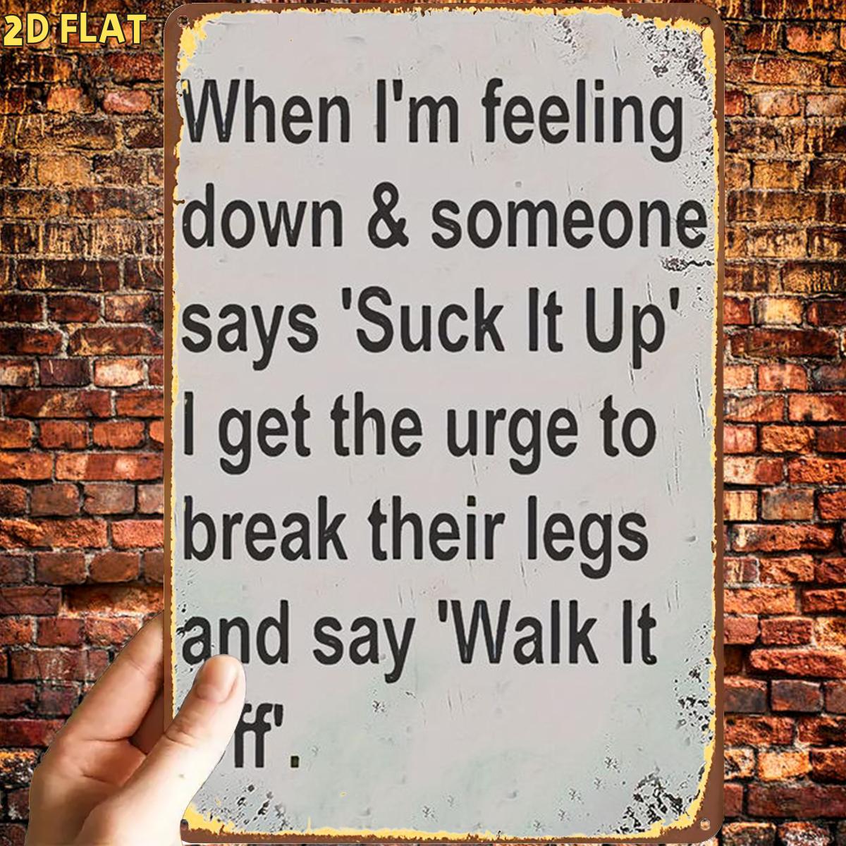 TEMU 2d Flat, 2d Flat,1pc, Funny Rustic Metal Sign Quote Iron Sign, Pre-drilled Holes, Suitable For Indoor, Garden,outdoor, Home, Office, Toilet