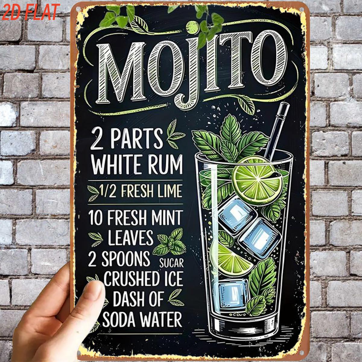 TEMU 2d Flat, 1pc, Retro Recipe Poster Metal Iron Sign, Pre-drilled Holes, Suitable For Indoor, Garden, Outdoor, Home, Office, Toilet Decoration