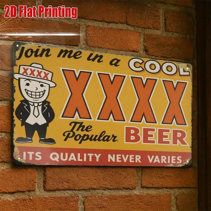 TEMU 2d Flat - 2d Flat1pc, Vintage Xxxx Beer Sign Decorcreative Tin Sign -8x12 Wall Art Gift For Decor|iron Construction, Metal Wall Art Decor