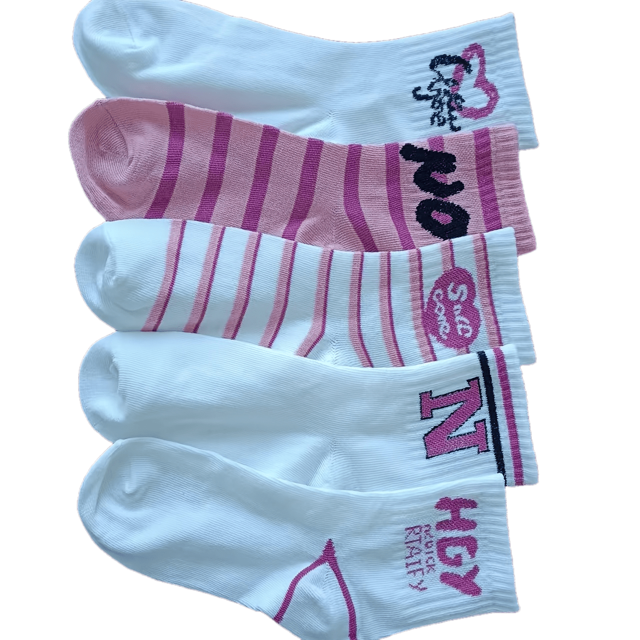 E-shop 8 Paar zufällige, personalisierte Socken mit Buchstabenstreifen, vielseitige und schicke, süße japanische Socken, leicht zu reinigende,