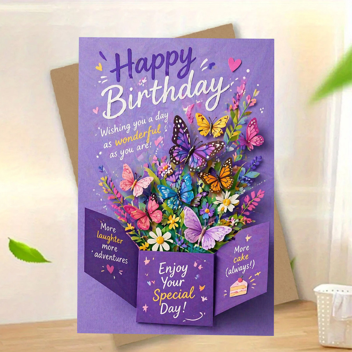 TEMU 1pc Colorful Birthday Card, Printed With " As " Message, Designed For , Made Of Quality Paper, With Envelope, Creative Greeting Card