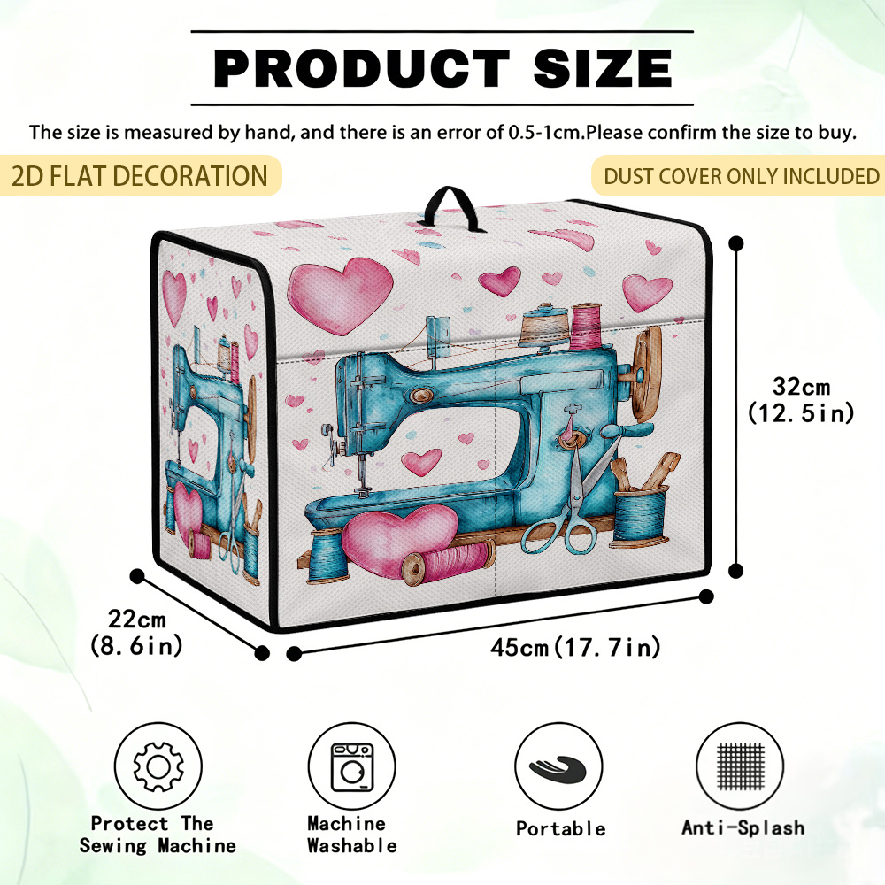 TEMU para máquina de coser con estampado 2D, 1 pieza, con suministros de manualidades y corazones, para máquina de coser con bolsillo de