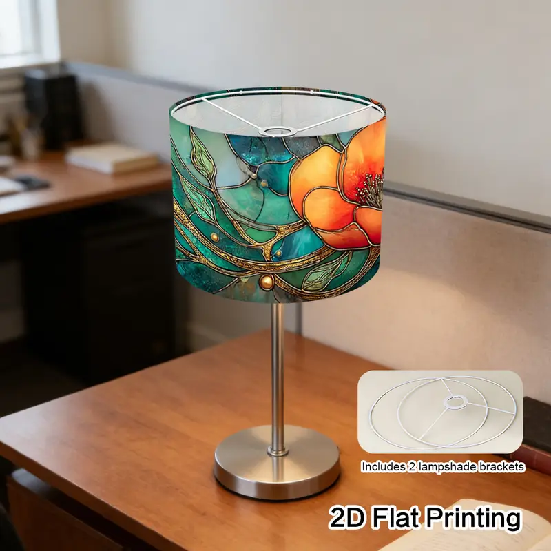 2d flach) lampenschirm rankenmuster buntglas blumenkunst