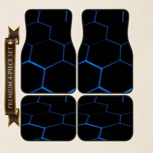 item picture 4pcs car interior mats for him with honeycomb universal fit for cars suvs stylish auto accessory fun birthday gift for men cool christmas valentines day present for boyfriend husband