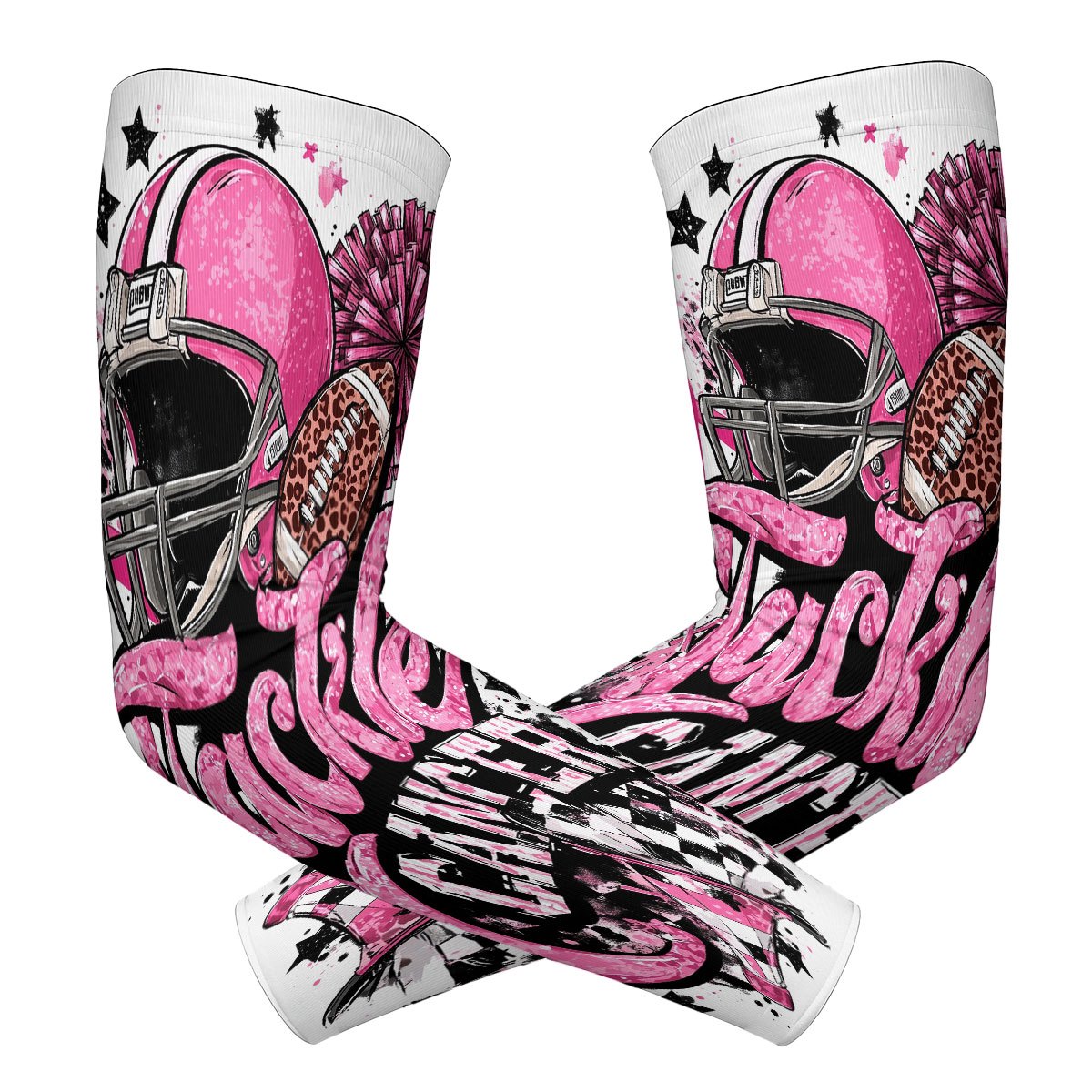 TEMU A Pair Of Funny Hiking And Cycling Compression Sports Arm Sleeves Featuring Vibrant Elements And Anti-cancer Slogans
