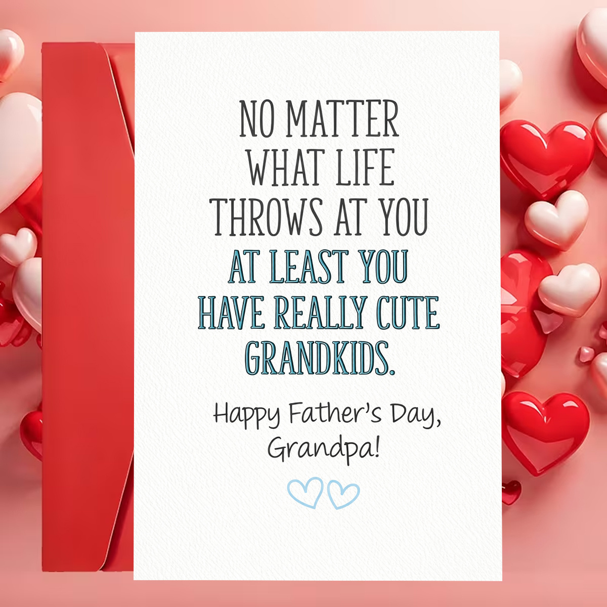TEMU 1pc Father's Day Greeting Card, White Card With What Life Throws At You At Really Cute Grandkids Happy Father's Day Grandpa, Suitable For