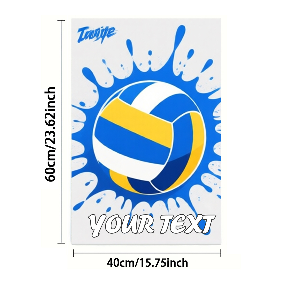 TEMU 2d Flat, Custom Text 1pc, Towel, Single-sided Print, Rectangle 40x60cm, Cartoon-style 2d Volleyball Pattern, Customization, Soft, Comfortable,