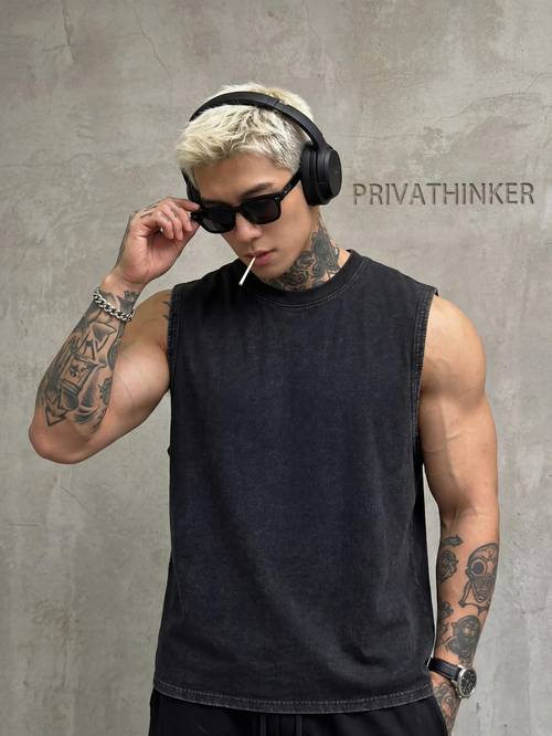vintage washed tank relaxed fit for men