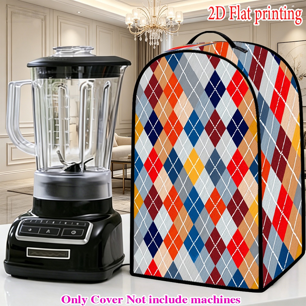 1pc 2D Flat Printing Juicer, Colorful Argyle Diamond Pattern 100% Polyester Gifts for Dessert Lovers Use for Kitchen Christmas Decorations – The Perfect Christmas Gift for Cooking Enthusiasts, Family, And Elders