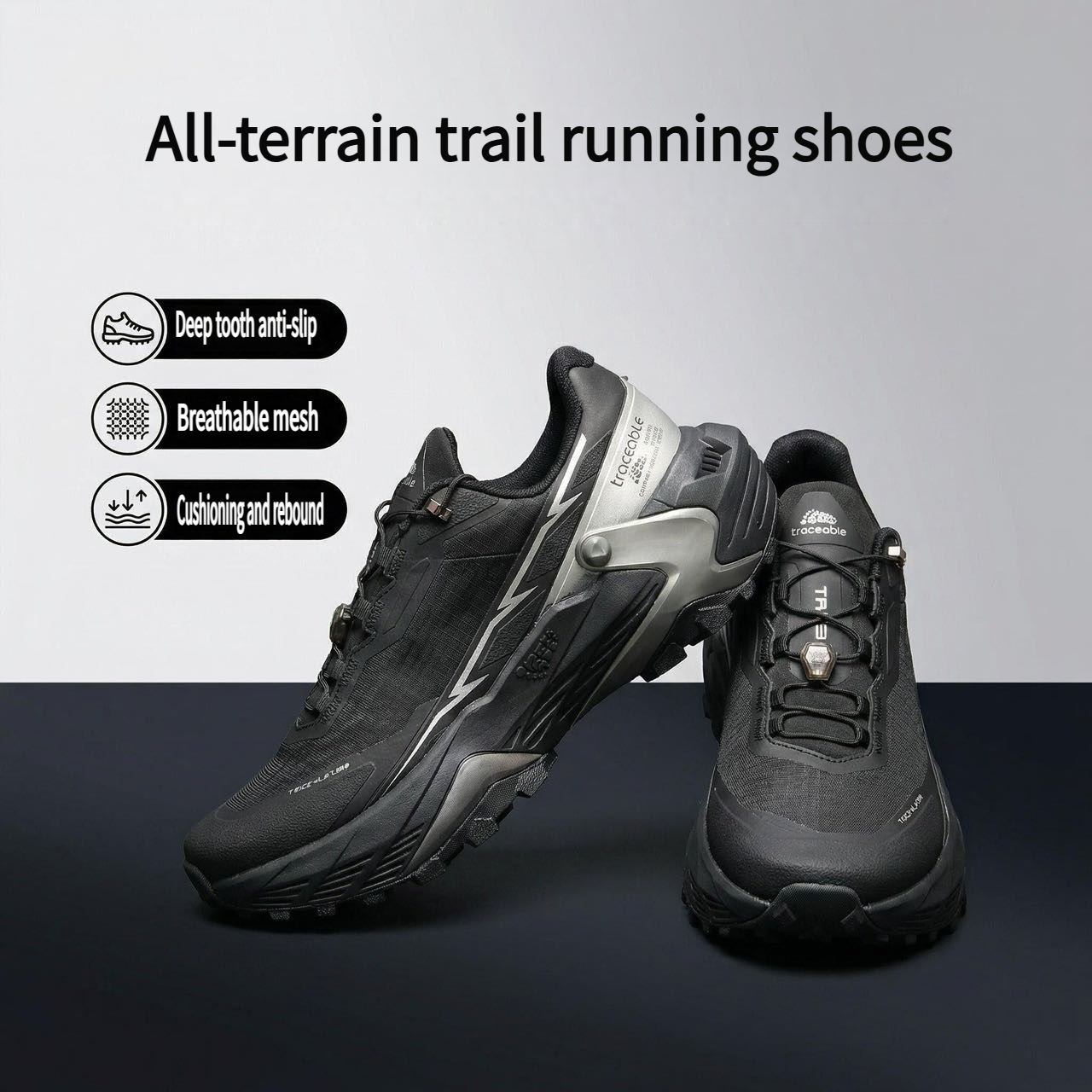 Panyan Wolfcaw Men's Lightweight Breathable Outdoor Sneakers - Shock-Absorbing Anti-Slip Trail Running Shoes with MD Sole Suitable for, Gym, Casual Wear, Low-Top Athletic Footwear for - Use