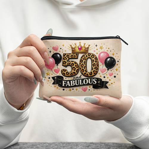 coin purse 1pc fifty and coin purse zipper pouch clutch bag versatile makeup bag earphone and lipstick organizer durable washable lightweight practical gift for and