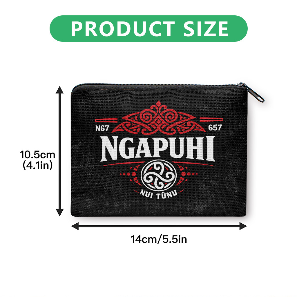 TEMU Coin Purse 1pc, Traditional Maori Art Coin Purse, Zipper Pouch, Clutch Bag, Versatile Makeup Bag, Earphone And Lipstick Organizer, Durable,