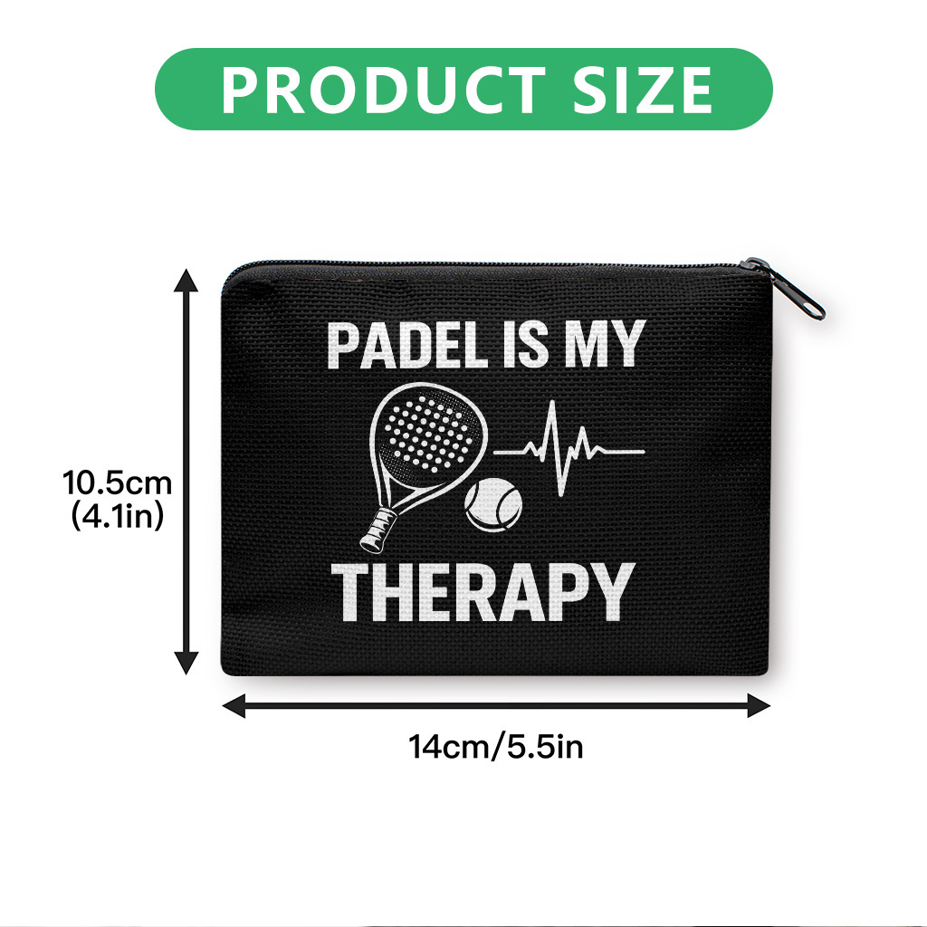TEMU Portamonete 1 pz, Portamonete con Stampa "Padel Is My", Pochette con Cerniera, Borsa Clutch, Borsetta per Trucchi Versatile, Organizzatore per