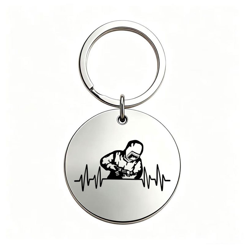 TEMU Portachiavi professionale per saldatore Heartline con motivo facile a silhouette, portachiavi a tema saldatore, ciondolo personalizzato per