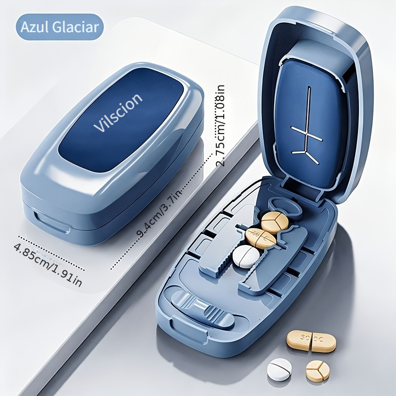 imagen del artículo cortador de pastillas portátil, cortador de tabletas de precisión a  , divisor en   y  , herramienta youjiale para dividir y cortar medicamentos
