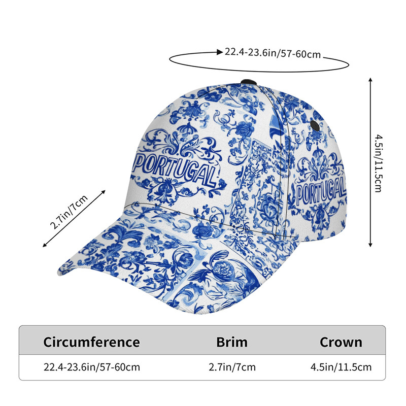 TEMU 1 Casquette de baseball avec imprimé d' de design portugais , pour quotidiennes , un style tendance, une tenue décontractée polyvalente, un
