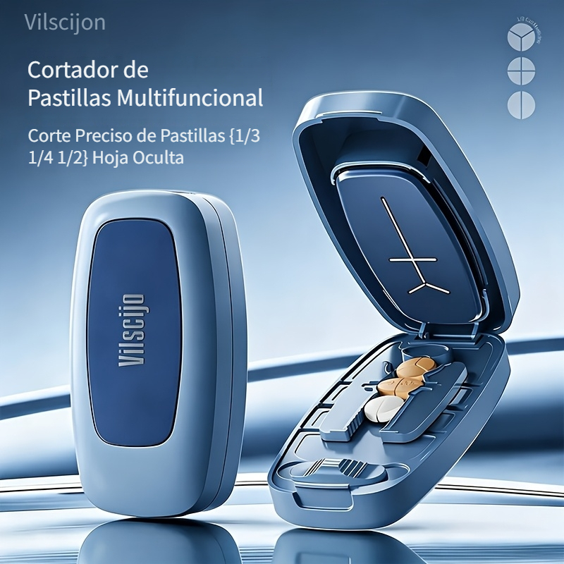 imagen del artículo cortador de pastillas portátil, cortador de tabletas de precisión a  , divisor en   y  , herramienta youjiale para dividir y cortar medicamentos