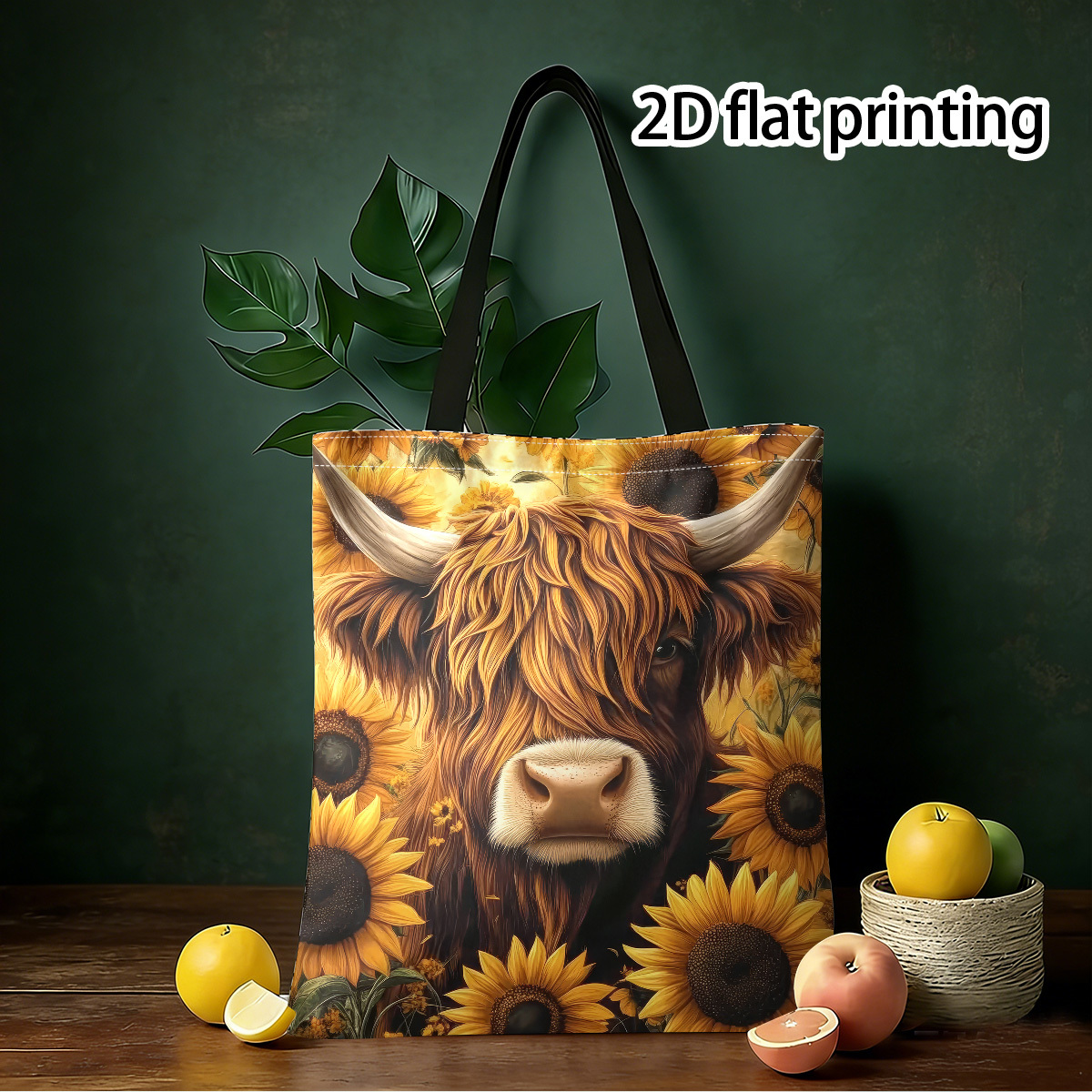 cow print tote bag sold on Temu United States