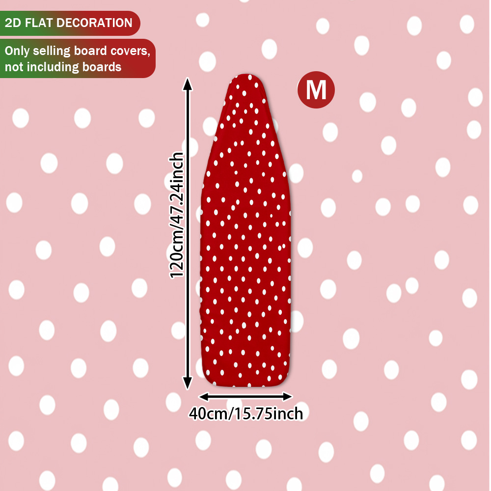 TEMU 1pc 2d Flat Printing White Polka Dots On Board Cover, Wrinkle Free Ironing Surface Topper For Daily Housework, Gorgeous Laundry Room Decor