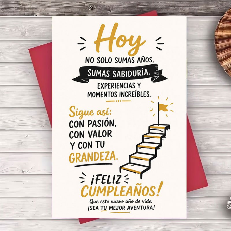 TEMU Un sobre y una tarjeta de felicitación de en español para o , tarjeta de felicitación con mensaje de inspirador
