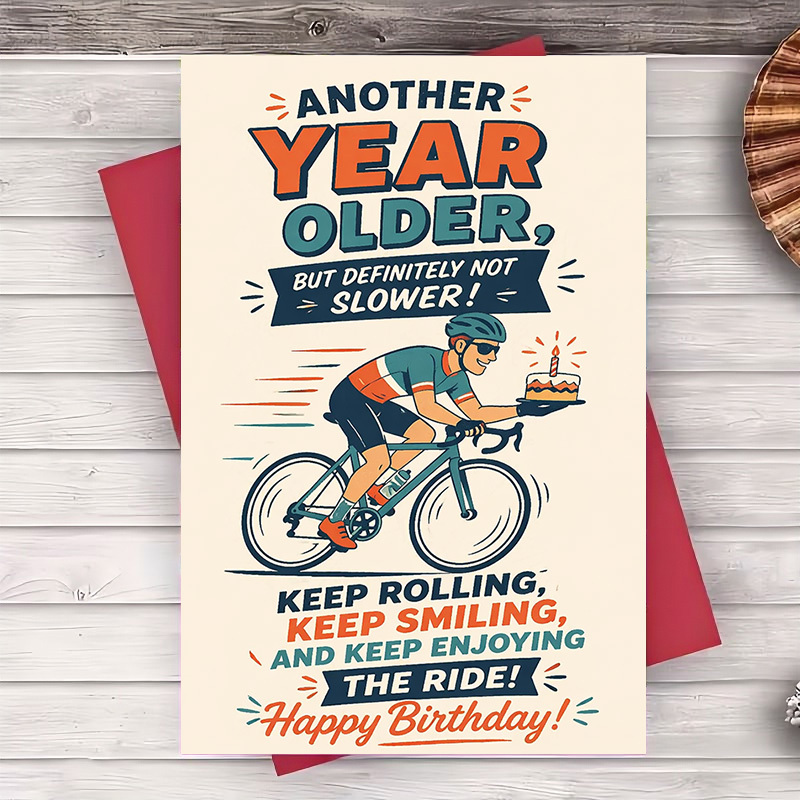 TEMU 1 Envelope And 1 Greeting Cardhappy Birthday Cycling Card For Him Bicycle Birthday Greeting Card Greeting Card