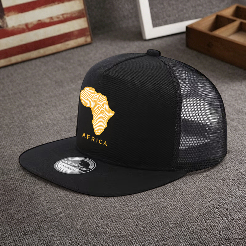 TEMU 1pc, Casquette à pièces ajustable Hip-Hop avec impression de carte africaine, Chapeau léger d'artisanat imprimé pour femmes, Chapeau tendance