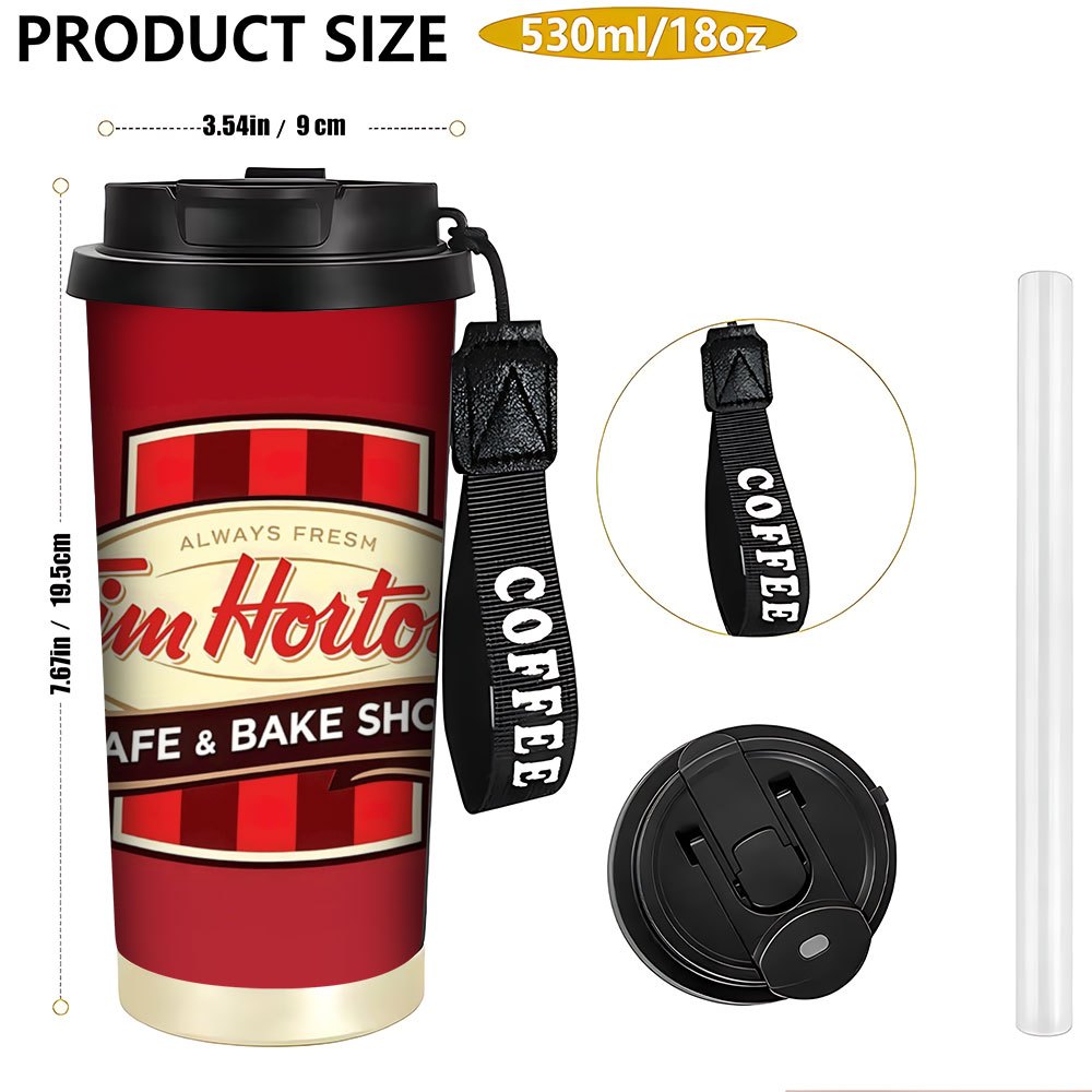 TEMU 1 X 18oz Stainless Steel Vacuum Insulated Travel Mug - Suitable As A Gift For Mom/dad, Class Of 2026 Graduation Gift, Coffee Cup With Tim Themed