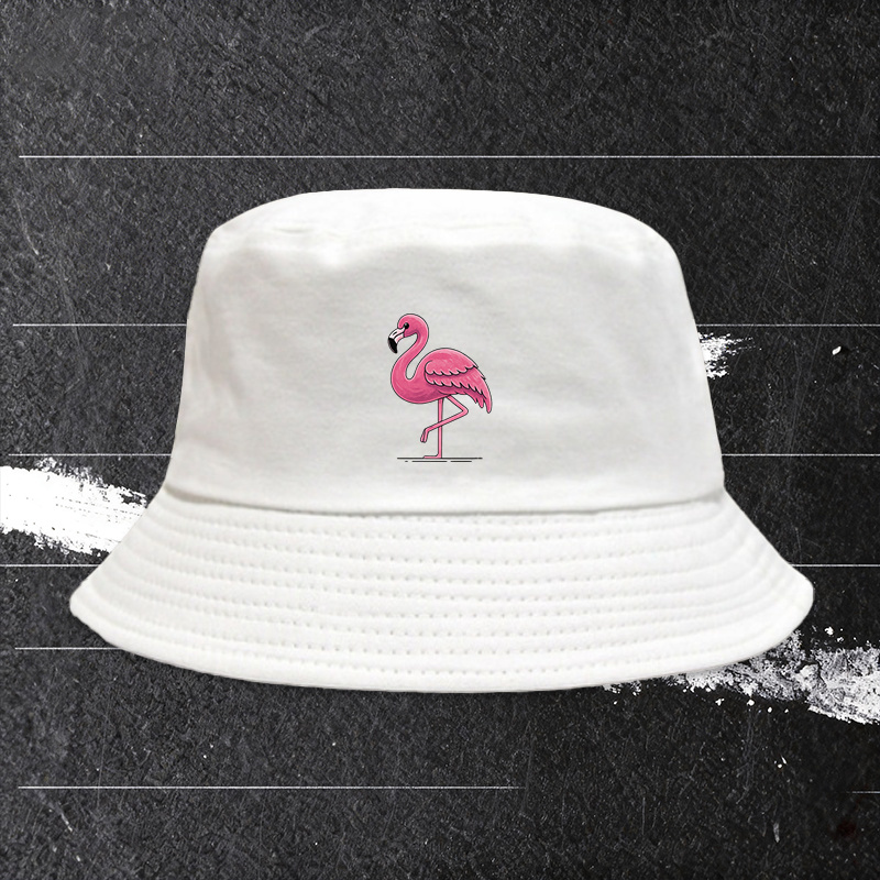 TEMU 1pc, Flamingo Print Fisherman Hat, Cute Flamingo Couple Fisherman Hat, Suitable For Casual Wear, Holiday Gifts, Daily Additions, Unisex,