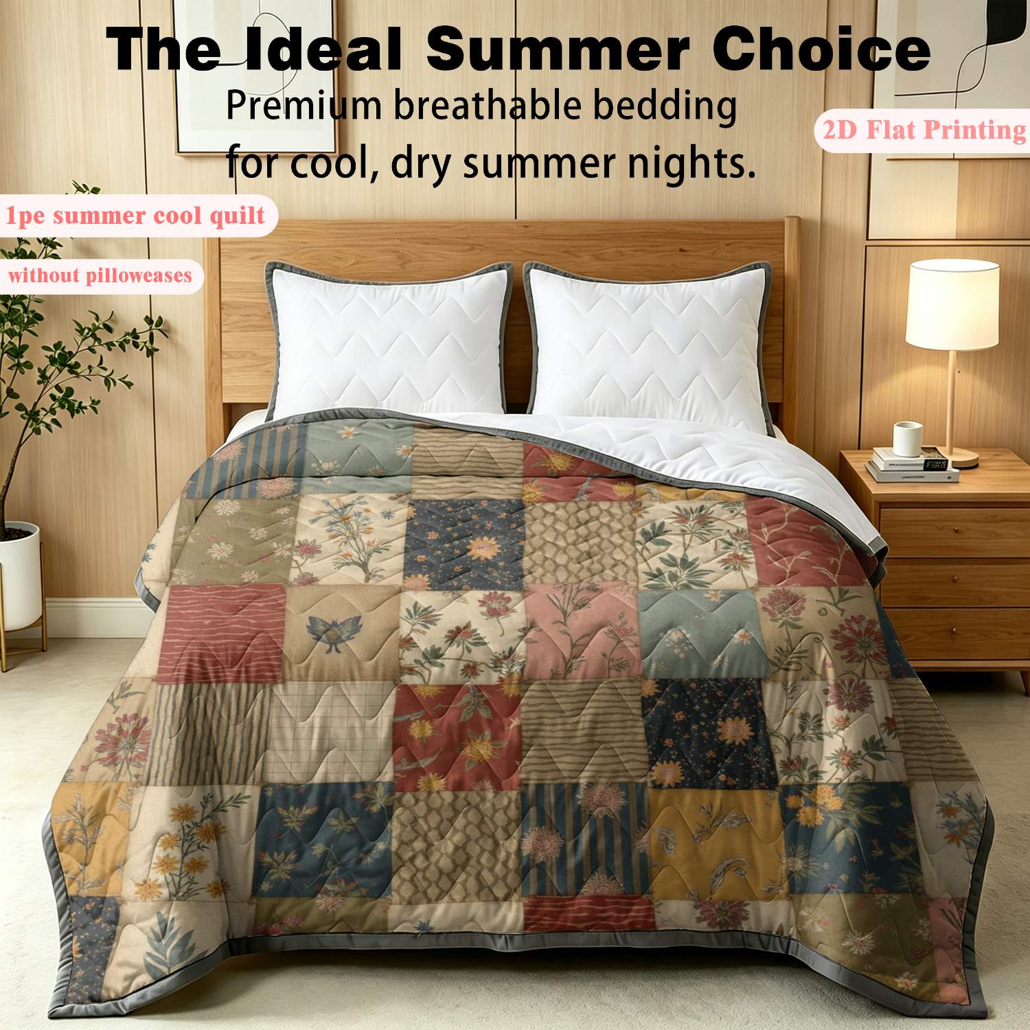 edredón de   vintage 2d  , 1 pieza, solo edredón   1, sin fundas de almohada, colcha de cama con estampado floral  , diseño retro de flores,     y transpirable estampada para   y verano, ropa de cama para decoración  , dormitorio  