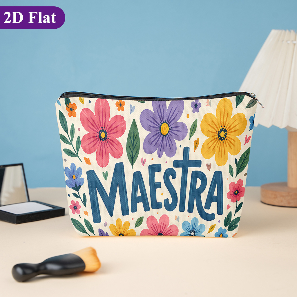 TEMU 1pc, Teacher' Art, Cosmetic Pouch, Unisex Travel Organizer, Lightweight Foldable Travel Bag, Handbag - Toiletry Bag - Pencil Case - Gift Bag,