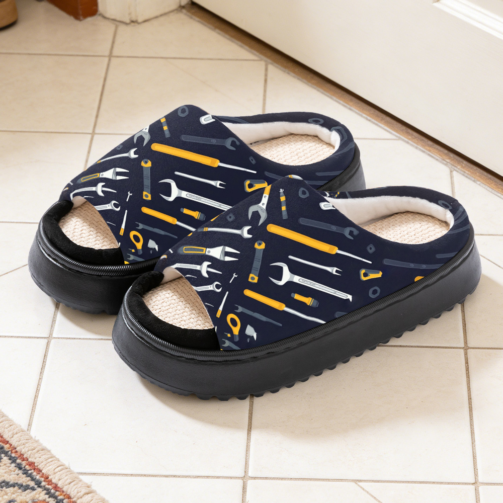 1 pair tool set designed slippers trendy soft slippers with thick sole comfortable platform slippers summer slippers for women and men bedroom indoor outdoor ideal for   gift women shoes