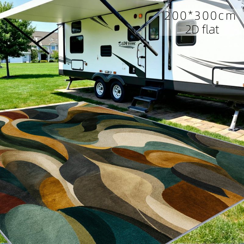 TEMU 1pc Soft Velvet 850g/sqm Modern Geometric Area Rug For Living Room, Bedroom & Office, Non-slip Machine Washable Durable Thickened Luxury