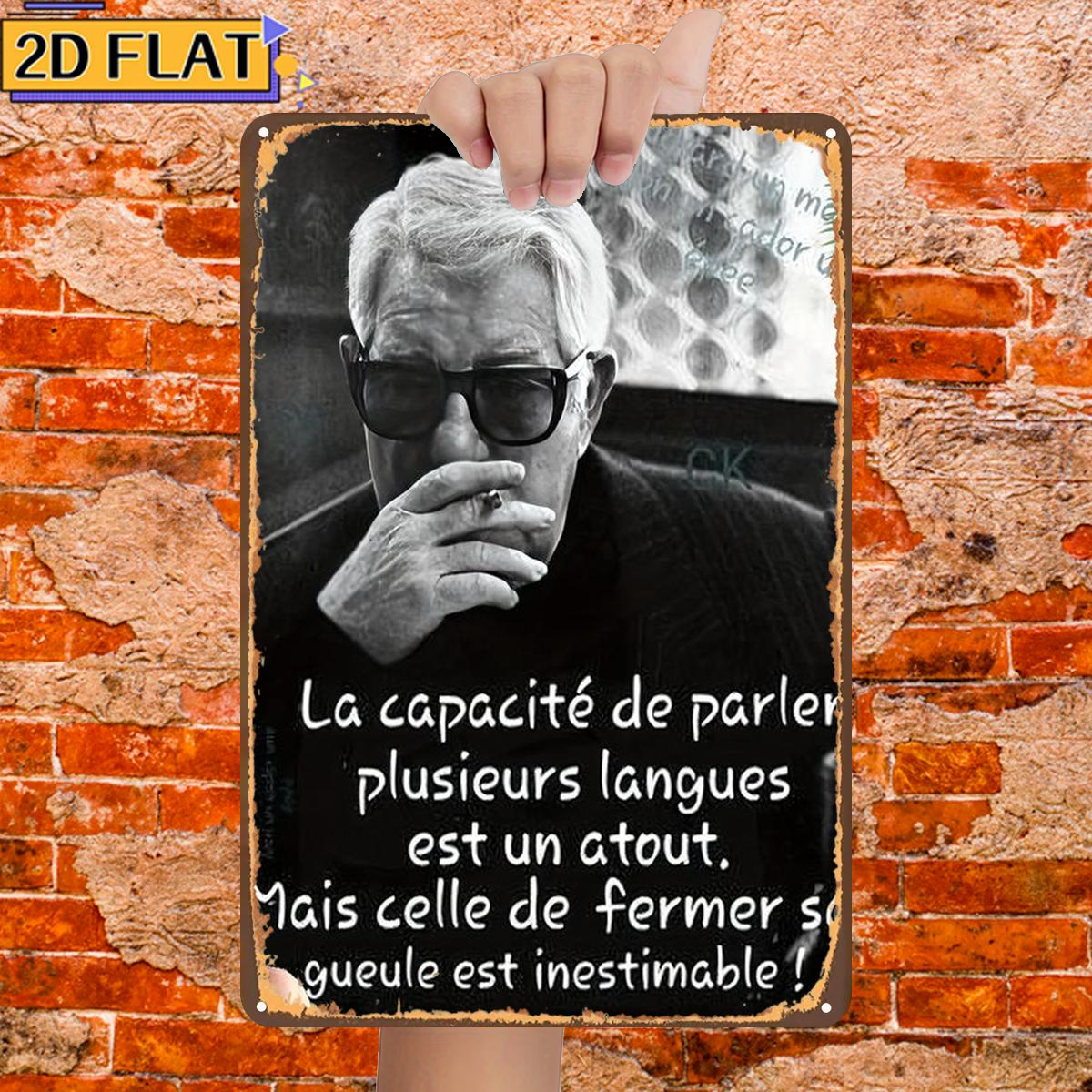 TEMU Plat 2D, 1 pièce plate 2D, La de plusieurs langues est un atout, mais la de former une est inestimable !, Panneau en métal Lron, taille