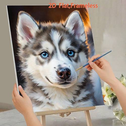 item picture professional art use 1pc blue paint by numbers kit suitable for beginners coloring book with pre printed numbered canvas acrylic paints diy art gift for dog lovers no frame