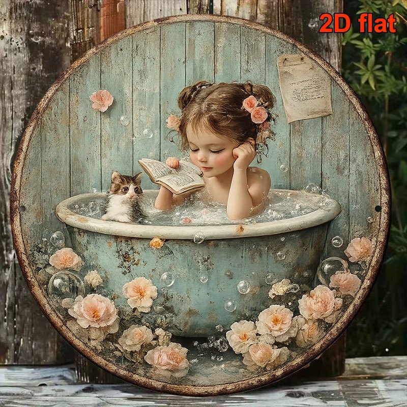 TEMU Placa de madera vintage 2D con un de baño, una decoración de baño y , adecuada para decoración de baño, dormitorio, o como regalo, 2D