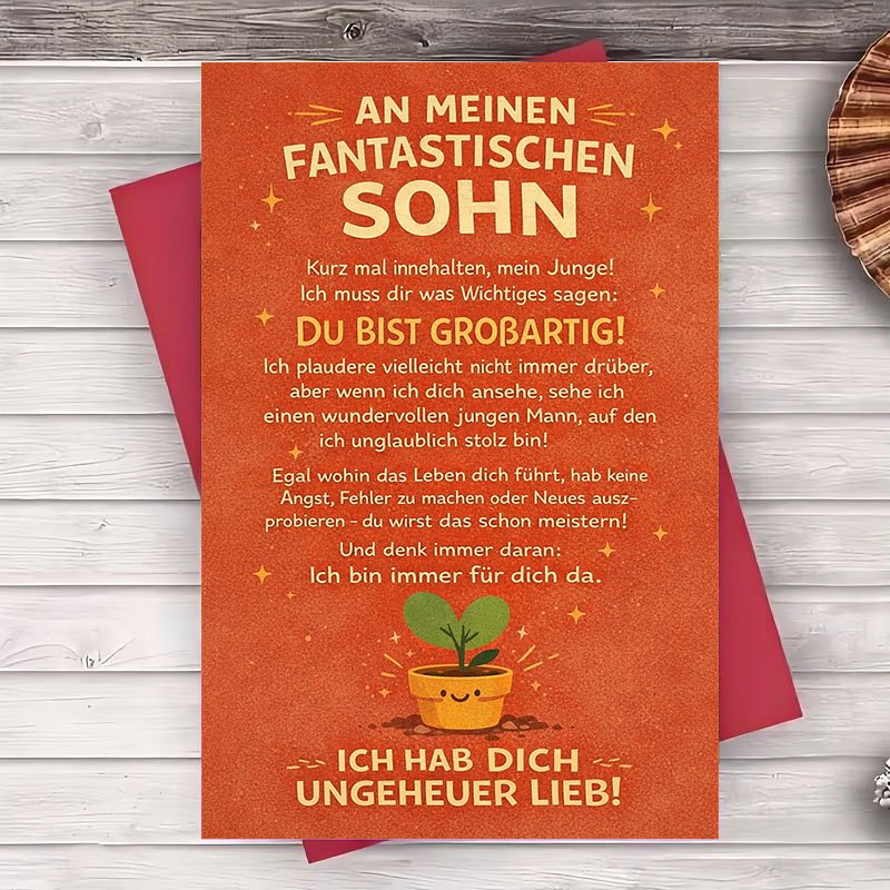1 Envelope And 1 Greeting Card Inspirational Greeting Card For Son Encouragement Message Flat Note Card For Birthday Graduation Or Special Occasion Parent Gift For Adult Son