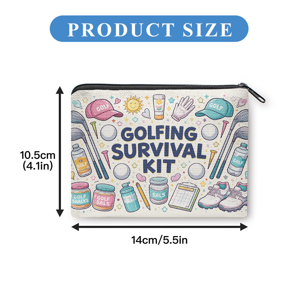 TEMU Coin Purse 1pc, Golfing Survival Kit Coin Purse,, Zipper Closure, Small Portable Key Earphone Storage Bag, Handy Card Holder, Lightweight, Gift